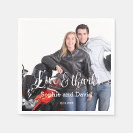 Guardanapo De Papel Casamento De Foto Com Caligrafia Esmaecida