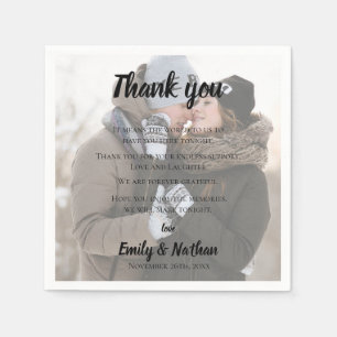 Guardanapo De Papel Casamento de Foto de Faux Vellum, em Cute, Obrigad