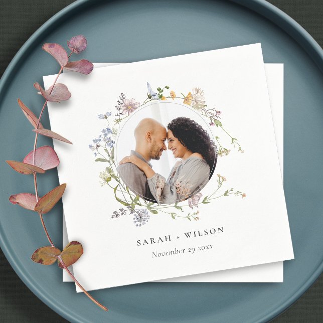Guardanapo De Papel Casamento de Foto Floral Floral de Meadow Rustic F (Criador carregado)