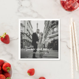 Guardanapo De Papel Casamento de Foto Minimalista Moderna