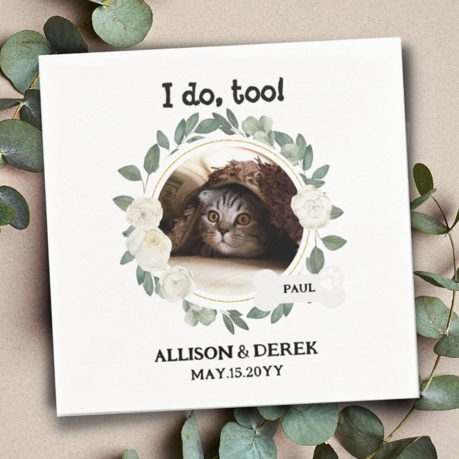 Guardanapo De Papel Casamento de Foto Personalizada de Gato de Pet Nam (Criador carregado)