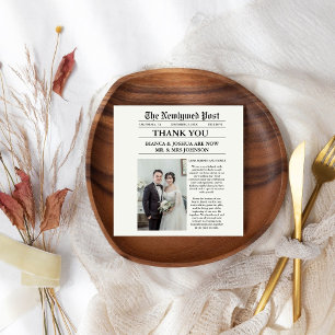 Guardanapo De Papel Casamento de Foto Único do Jornal Obrigado