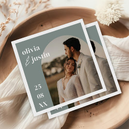 Guardanapo De Papel Casamento de Fotografia do Arch Boho Minimalista M