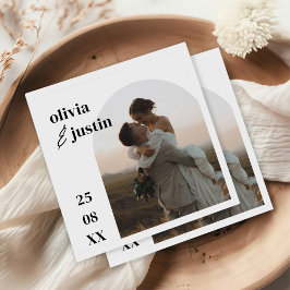 Guardanapo De Papel Casamento de Fotografia do Arch Boho Minimalista M