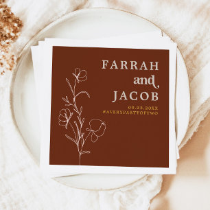 Guardanapo De Papel Casamento de Fotografias com Arco Floral de Rust,
