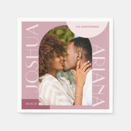 Guardanapo De Papel Casamento de Fotografias do Chic Burgundy Arch