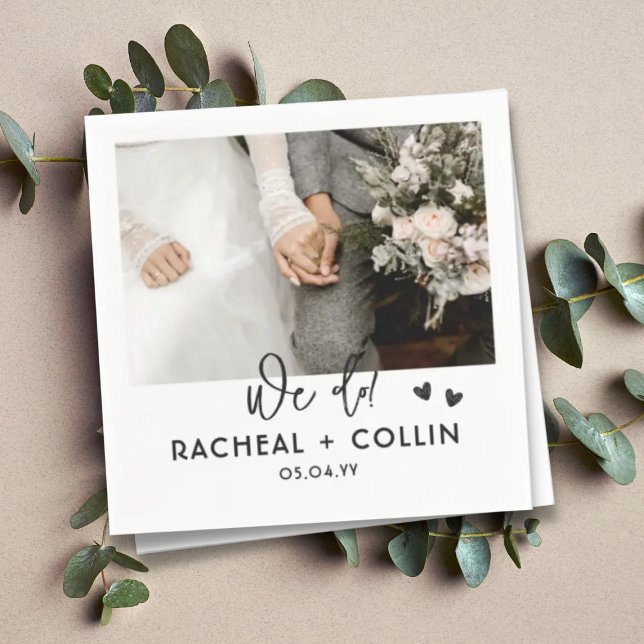 Guardanapo De Papel Casamento de Fotografias Personalizadas Modernas a (Criador carregado)