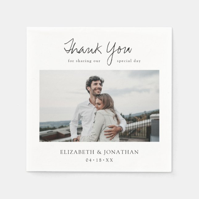 Guardanapo De Papel Casamento de Fotografias Personalizado (Frente)