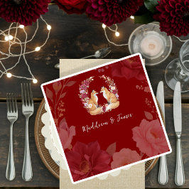 Guardanapo De Papel Casamento de Fox de outono