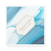 Casamento de Frame Duplo Abstrato Azul