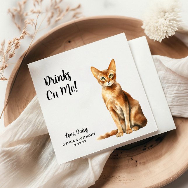 Guardanapo De Papel Casamento de Gato Personalizado (Criador carregado)