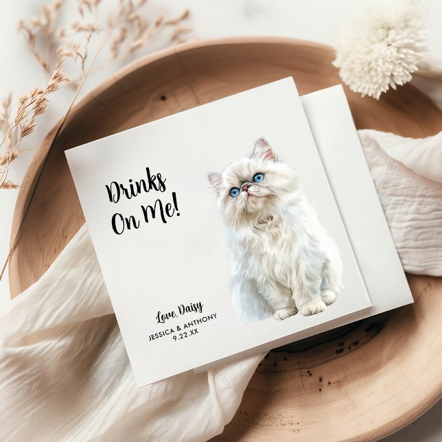 Guardanapo De Papel Casamento de Gato Personalizado (Criador carregado)