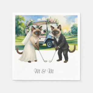 Guardanapo De Papel Casamento de Golfe temático para Amantes de Gatos
