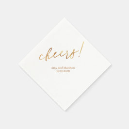Guardanapo De Papel Casamento de guião elegante de ouro personalizado