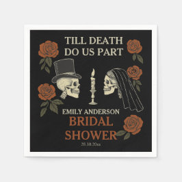 Guardanapo De Papel Casamento de Halloween Até que a Morte Nos Separe