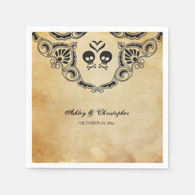 Guardanapo De Papel Casamento de Halloween Cocktail Napkin - Gótico (Frente)