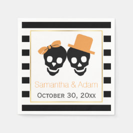 Guardanapo De Papel Casamento de Halloween com casais e listras