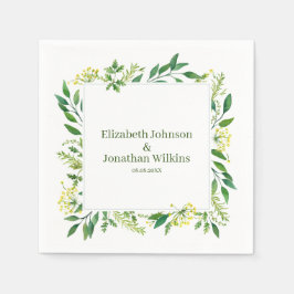 Guardanapo De Papel Casamento de Herbos Botânicos primavera Verde