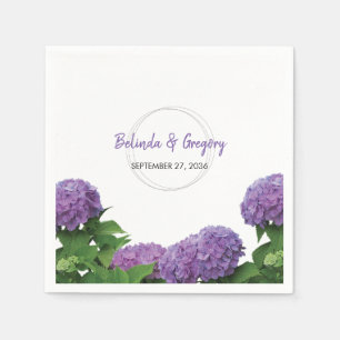 Guardanapo De Papel Casamento de Hydrangea Púrpura Elegante