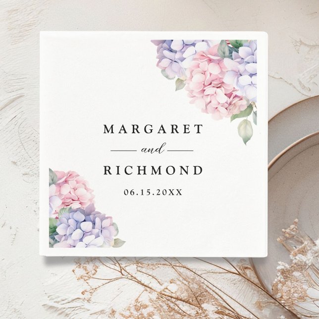 Guardanapo De Papel Casamento de Hydrangea Rosa-Rosa Pincelada Dusty (Criador carregado)