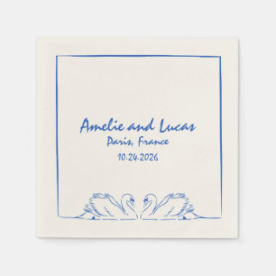 Guardanapo De Papel Casamento de Ilustração Swan Manuscrita de eterno