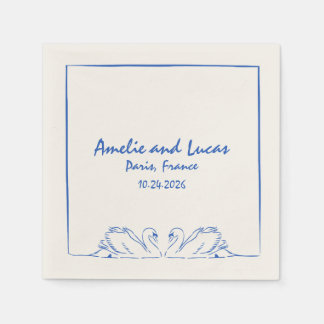 Guardanapo De Papel Casamento de Ilustração Swan Manuscrita de eterno