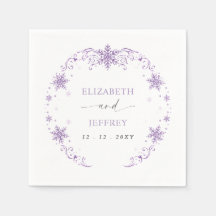 Casamento de Inverno de Flocos de Neve Roxos Elega