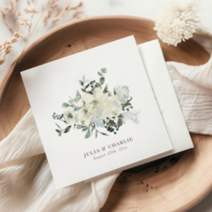 Guardanapo De Papel Casamento de Ivory Floral de Watercolor Napkin
