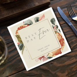 Guardanapo De Papel Casamento de Jardim Elegante no Melhor Dia