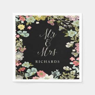 Guardanapo De Papel Casamento de Jardim Floral Personalizado Napkins