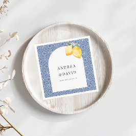 Guardanapo De Papel Casamento de limão-Azulejo italiano do Mediterrâne