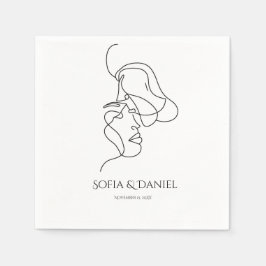 Guardanapo De Papel Casamento de Linnear Artístico Elegante Minimalist