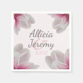 Guardanapo De Papel Casamento de Magnolia Blossomas do Sul Rosa