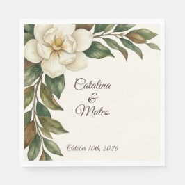 Guardanapo De Papel Casamento de Magnólia Marfim Elegante