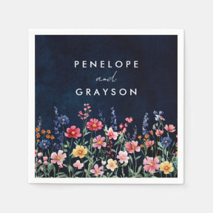 Guardanapo De Papel Casamento de Marinhos Florais Boho, País Russo de