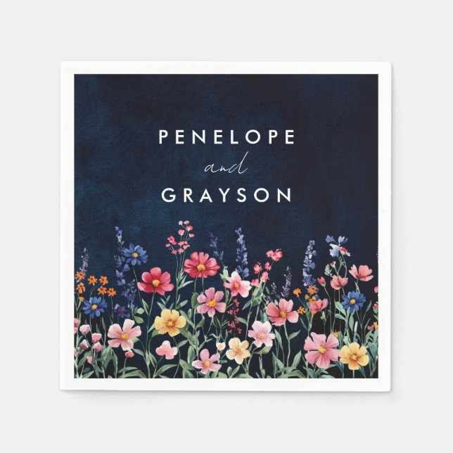 Guardanapo De Papel Casamento de Marinhos Florais Boho, País Russo de  (Frente)