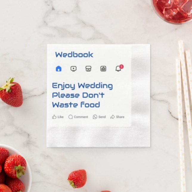 Guardanapo De Papel Casamento de Mensagens Personalizadas das Redes So (Criador carregado)