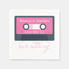 Guardanapo De Papel Casamento de Mixtape Retro Azul