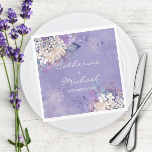 Guardanapo De Papel Casamento de Mola Floral de Lavanda Romântica