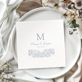 Guardanapo De Papel Casamento de Monograma Clássico com Ornamentado de