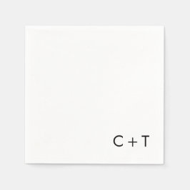 Guardanapo De Papel Casamento de Monograma com Sinal Moderno Mínimo de