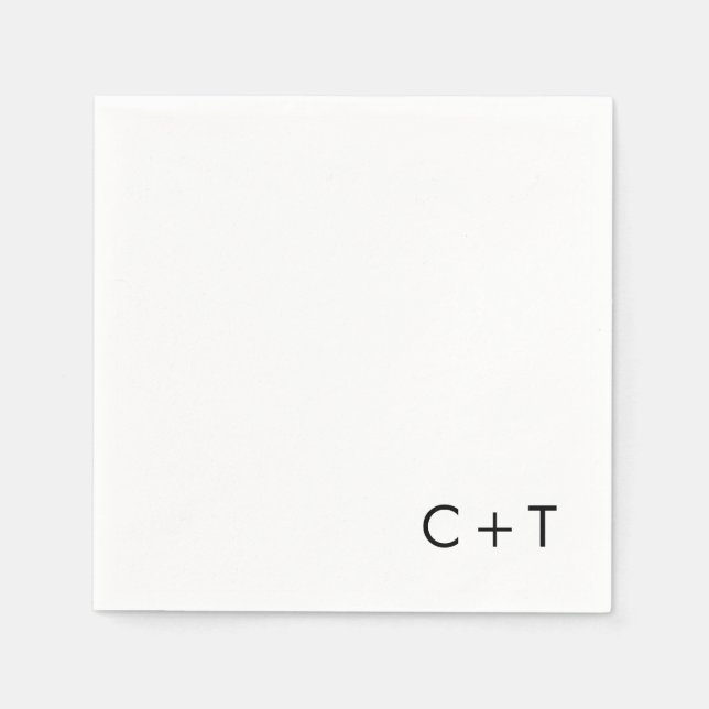 Guardanapo De Papel Casamento de Monograma com Sinal Moderno Mínimo de (Frente)