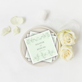 Guardanapo De Papel Casamento de Monograma da Flor do eterno