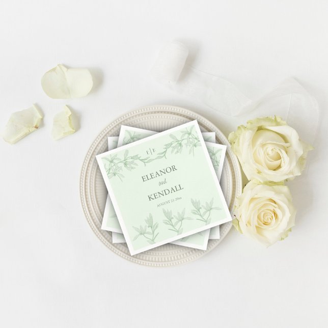 Guardanapo De Papel Casamento de Monograma da Flor do eterno (Criador carregado)