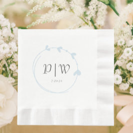 Guardanapo De Papel Casamento de Monograma da Terra Simples do Coração