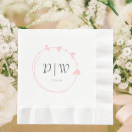 Guardanapo De Papel Casamento de Monograma da Verruga Simples do Coraç