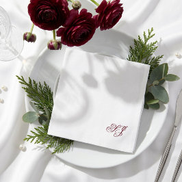 Guardanapo De Papel Casamento de Monograma de Casais Minimalista Perso