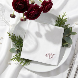 Guardanapo De Papel Casamento de Monograma de Casais Minimalista Perso