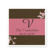 Casamento de Monograma de Cereja Bloom