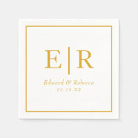 Casamento de Monograma Dourado Elegante